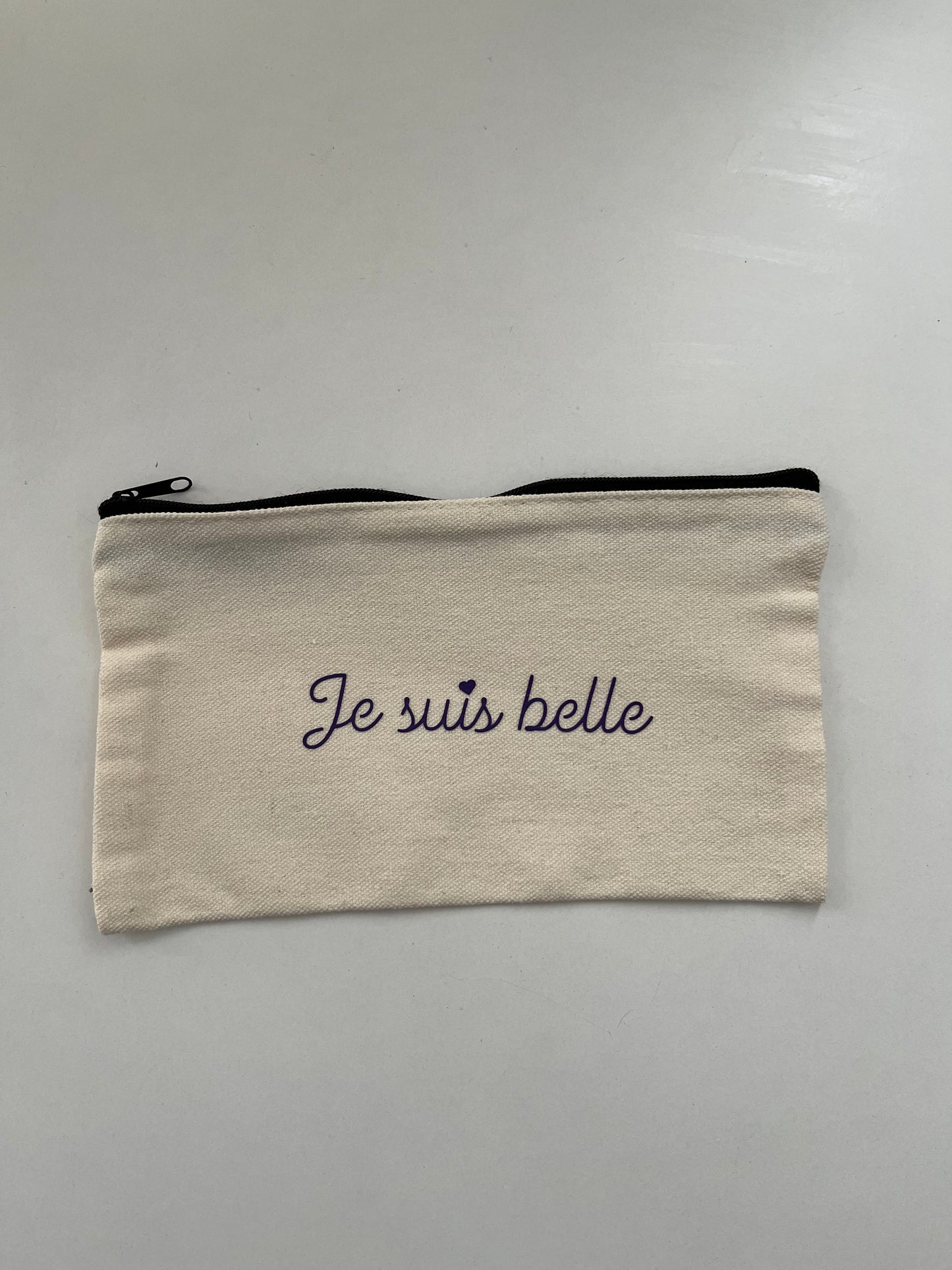 Trousse de maquillage en coton "Je suis belle"