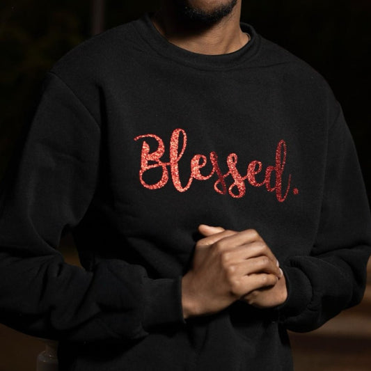 SWEAT noir "Blessed"