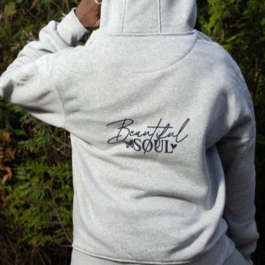 PULL- SWEAT gris clair "Beautiful soul"