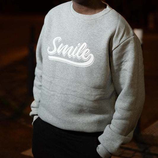 SWEAT gris clair "Smile"