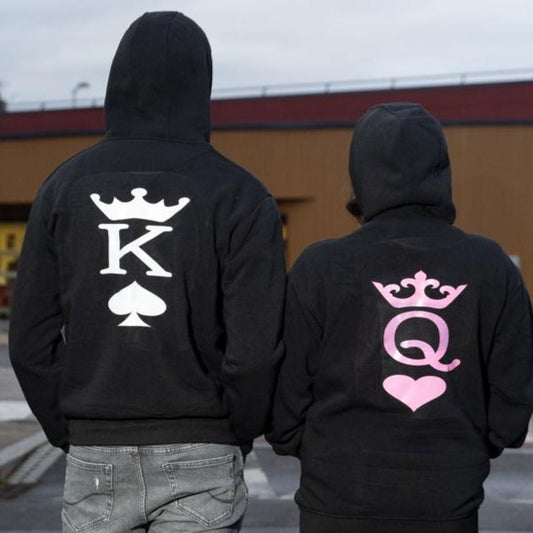 Pull-Sweat à capuche couple "King & Queen"